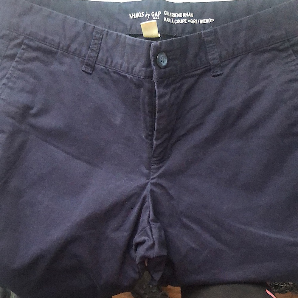 Gap “Girlfriend” navy Khakis